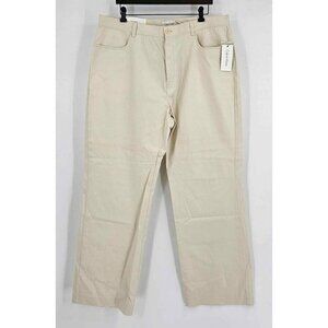 New Calvin Klein The Essex Flat Front Low Rise Boot Cut Light Putty Jean 38x32